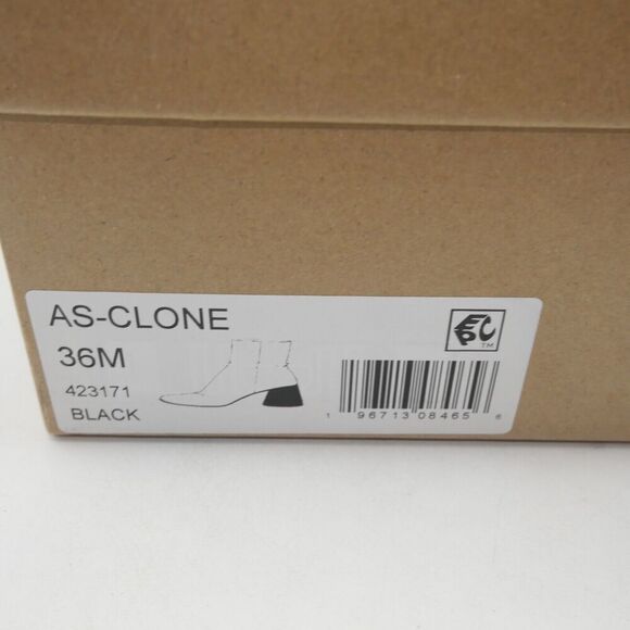 NEW Ash Clone Women's 6 Size 36 Round Heel Zip Up Ankle Boots Black Leather - Picture 2 of 11